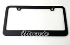 Matte Black License Plate Frame Premium w White Outline for Muscle (Any)
