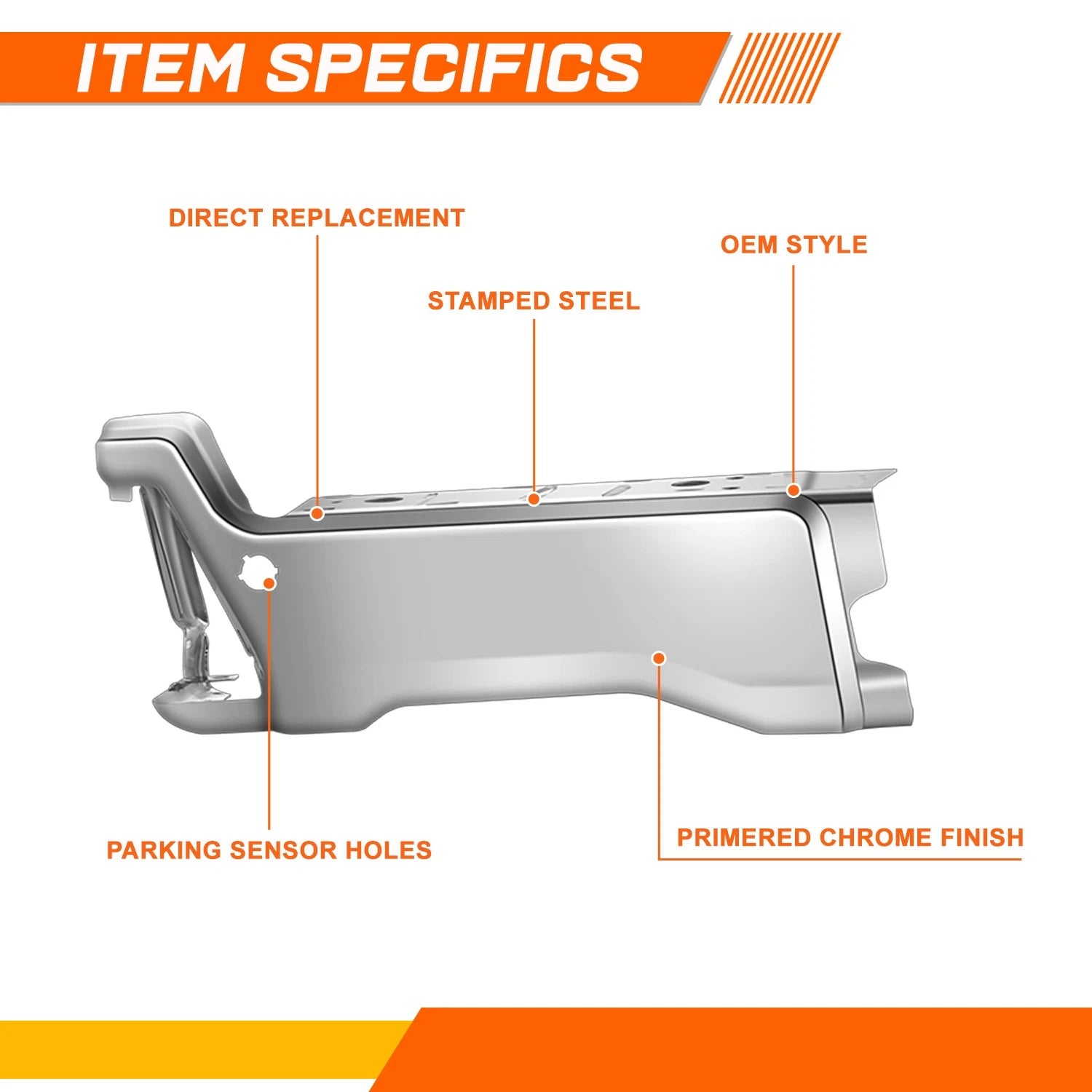 Set of 2 Rear Left Side Bumper End Caps for Ford F250-F450 SD (2023–2025)