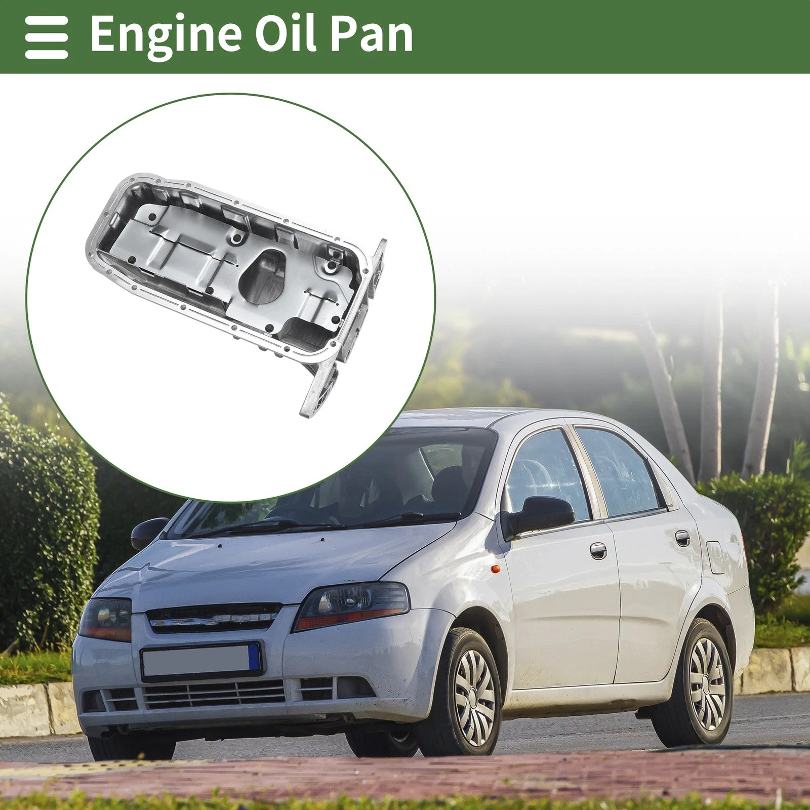 1 Pc Engine Oil Pan for Chevrolet Aveo (2004–2008) No.96481581 Aluminum