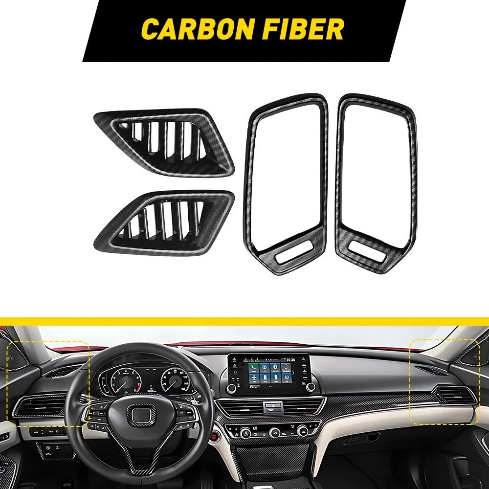Carbon Fiber ABS Dashboard Air Vent Outlet Cover Trim for Honda Accord (2018–2022)