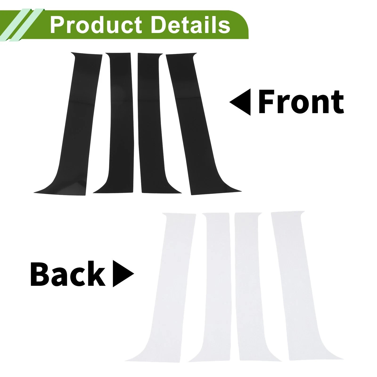 Set of 4 Door Pillar Window Trim for Chevy Silverado (2007–2013) Black