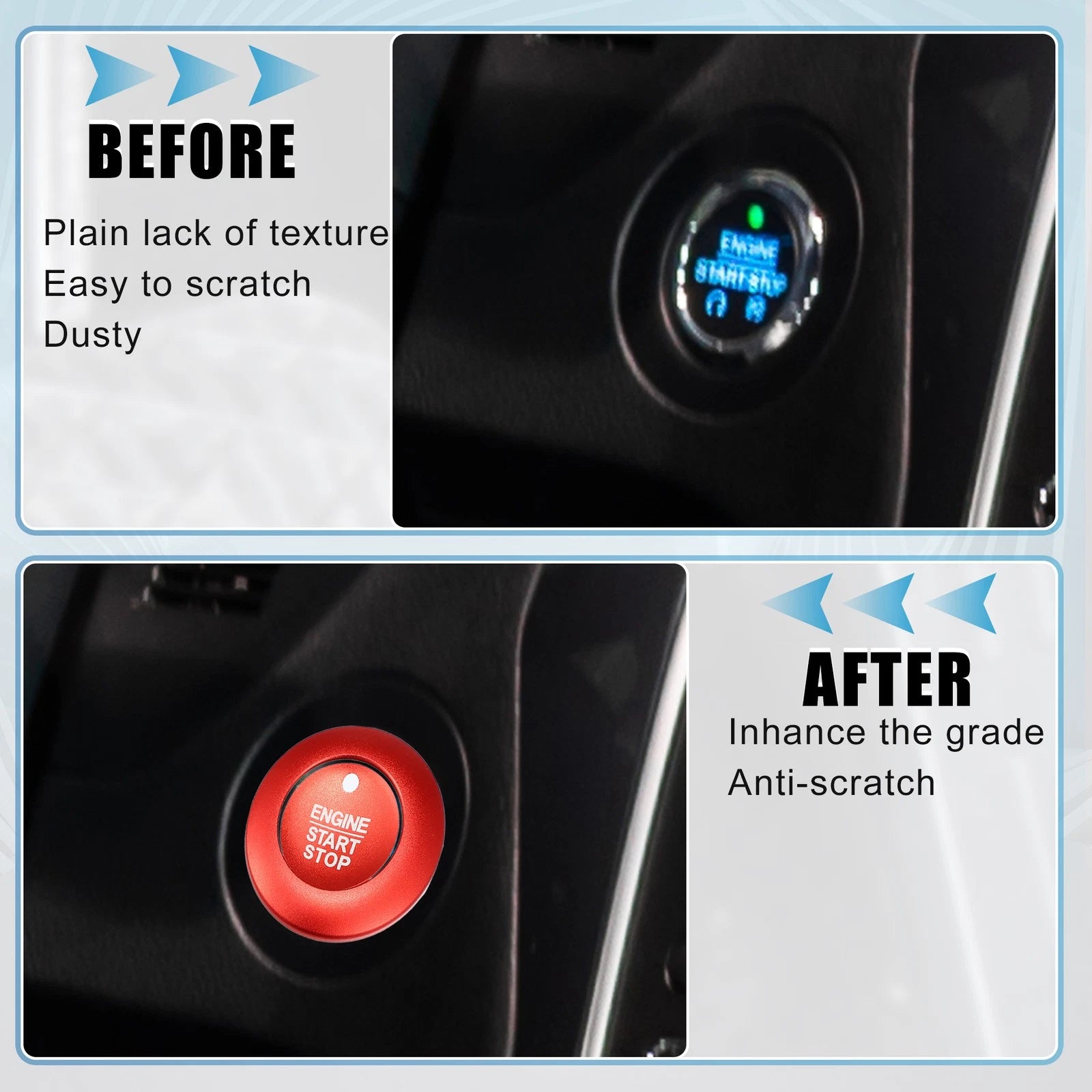 Engine Start Stop Button Cover Kit for Ford Explorer Hybrid (2011–2021) Red 723115121209