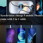 150W USB Car Charger Adapter Fast Charge 3in1 for Xiaomi OnePlus Phone