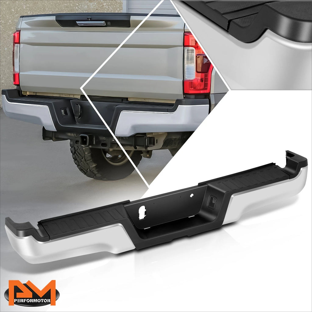 Rear Step Pad Bumper w/License Plate Lights Chrome for Ford F-250 F-350 (2017–2022)