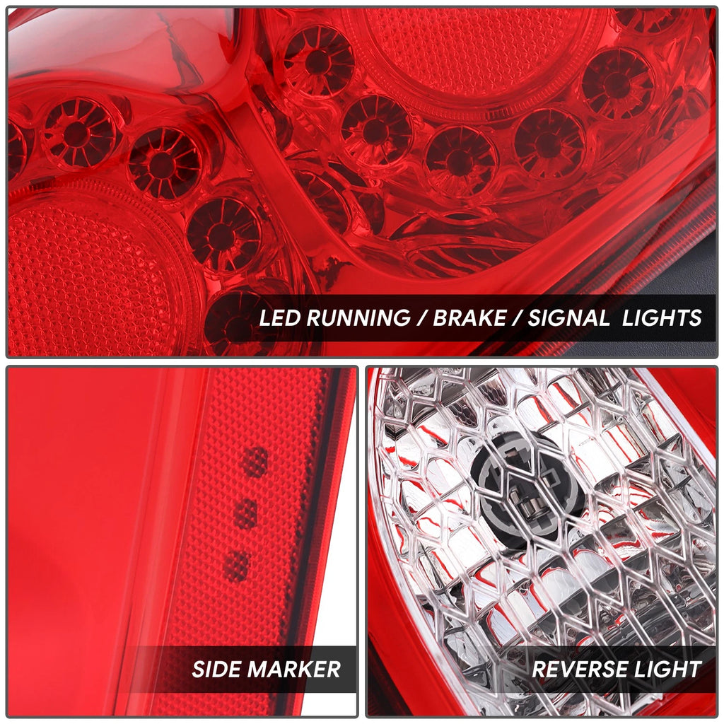 Chrome Housing Red Lens Tail Lights for Dodge Grand Caravan (2011–2020)