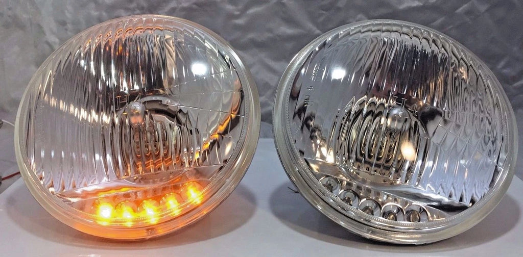 Crystal Headlights Pair with Amber LED Marker for Vehicle (2009–2017)