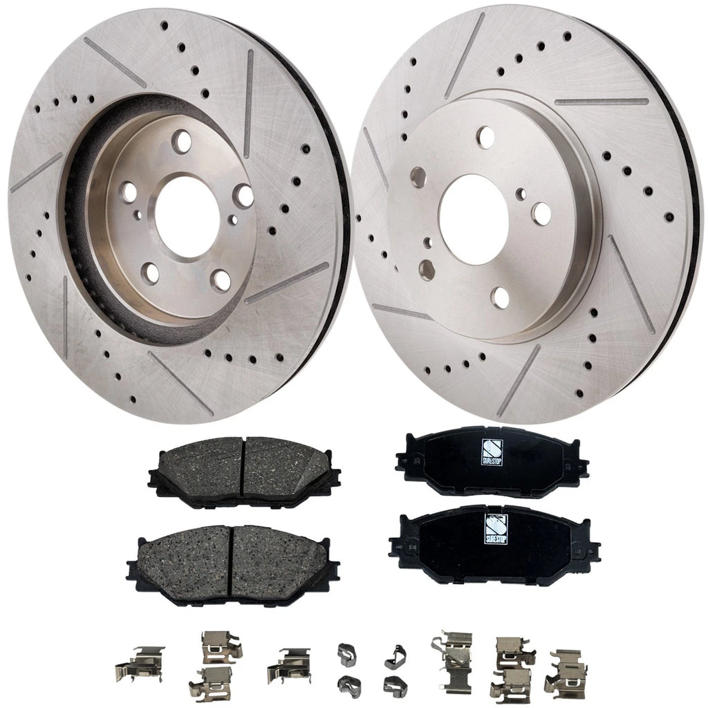 Front Brake Disc Rotors and Pads Kit for Lexus IS250 (2008–2015)