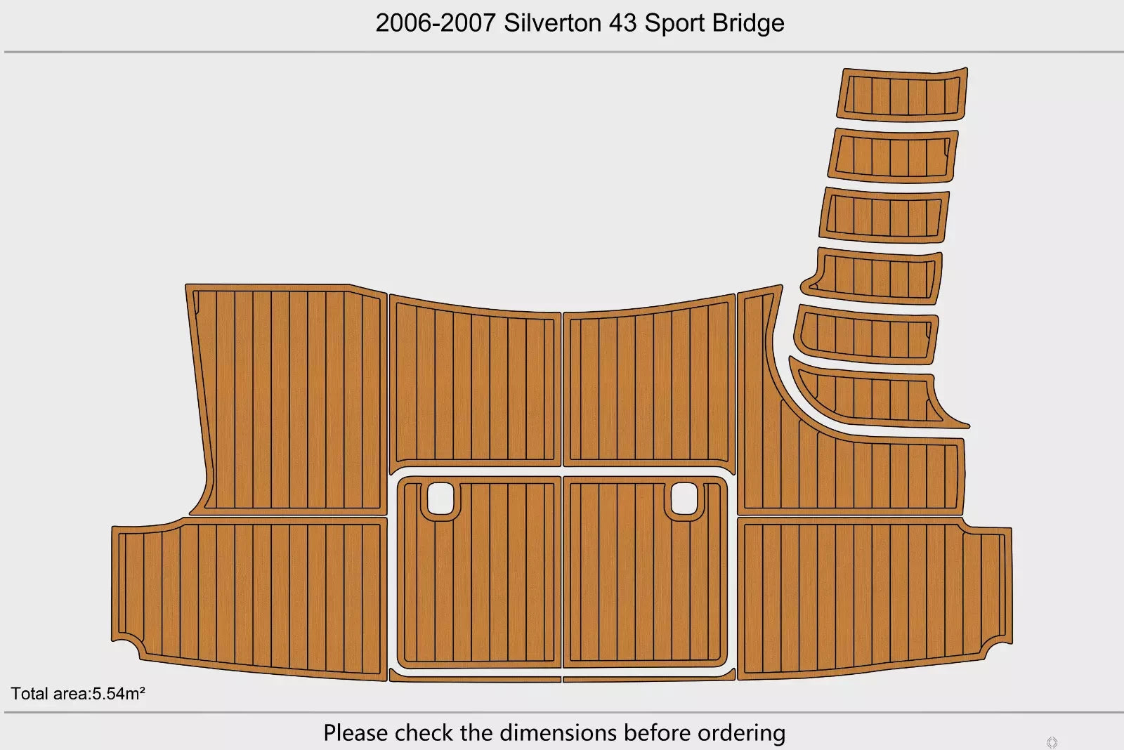 EVA Faux Teak Flooring for Silverton 43 Sport Bridge (2007)