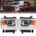 Set of 2 Halogen Headlights for GMC Sierra 1500 (2014–2015) 2500HD 3500HD (2015–2019)