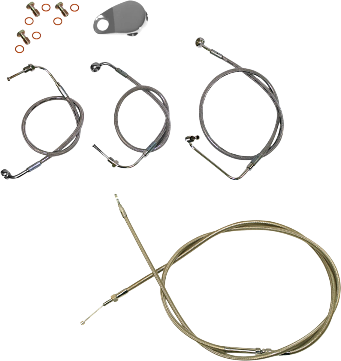 Handlebar Cable/Brake Line Kit for Harley Softail (12" - 14") - Quick Connect