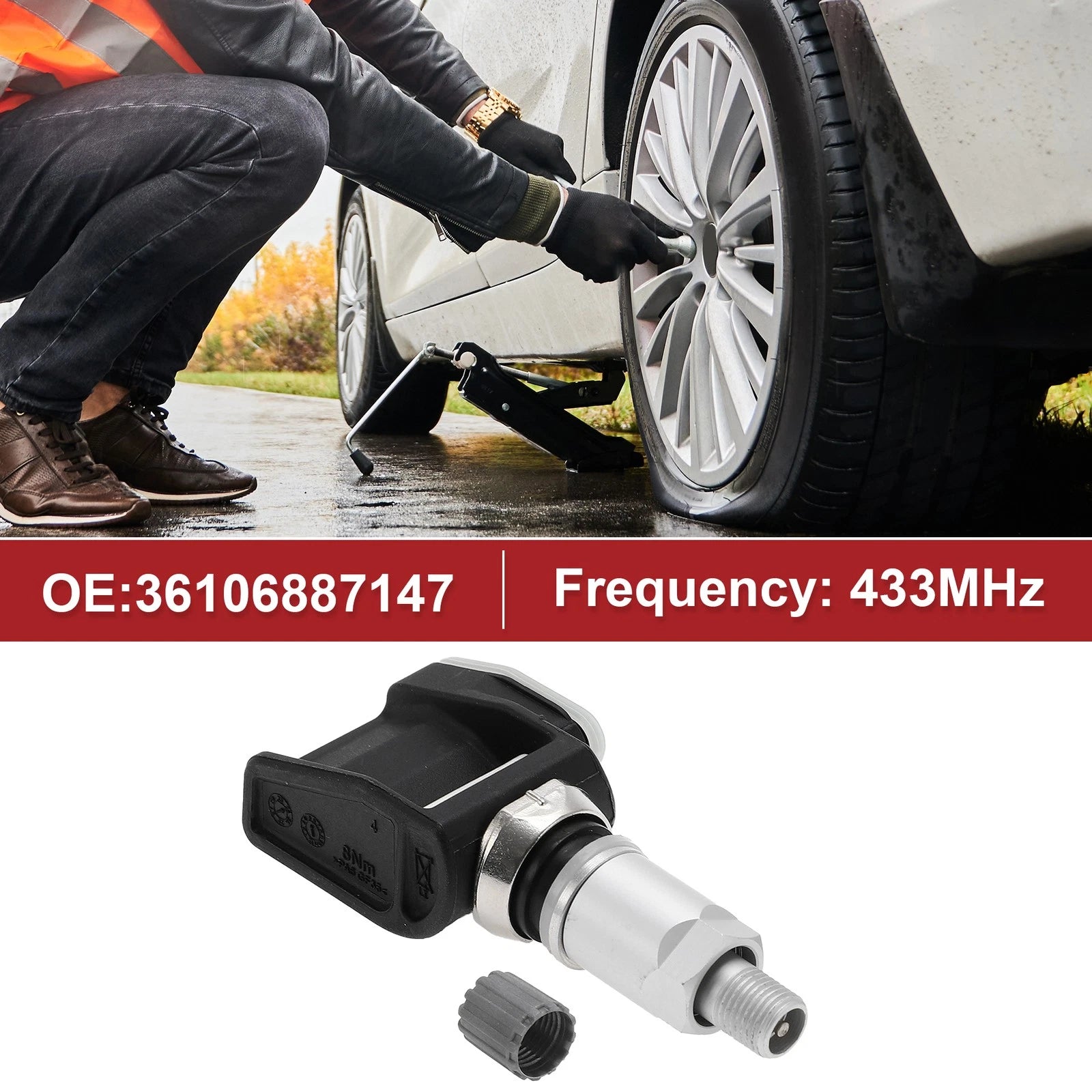 Tire Pressure Sensor for BMW 750i (2015–2019) 36106887147 433MHz