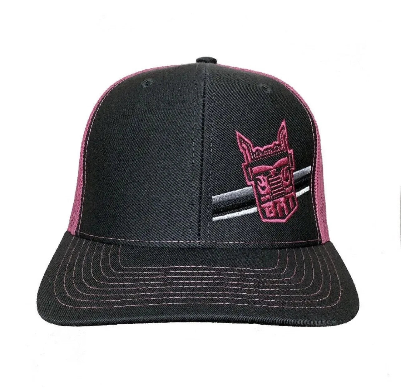 Big Rig Trucks 'Tees' Richardson Hat Charcoal/Neon Pink