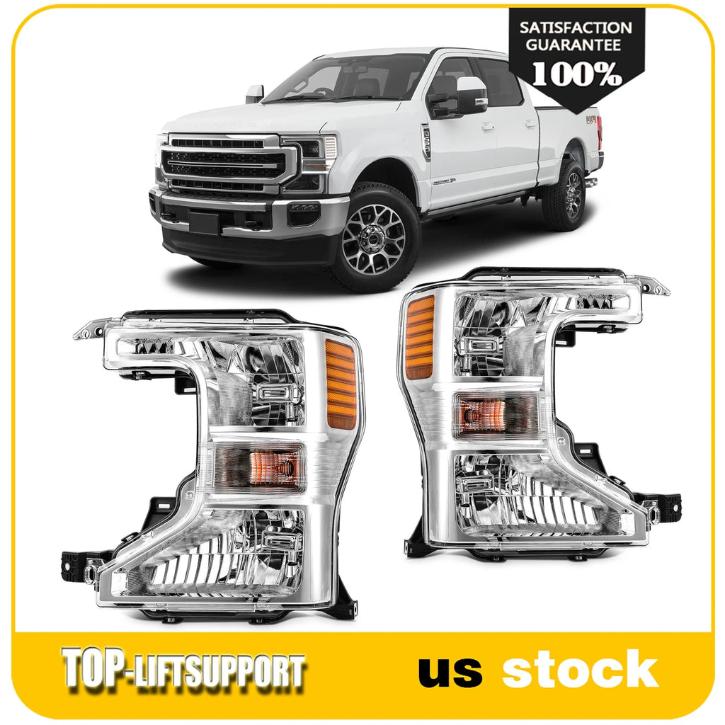 2X Headlight Assembly for Ford F250 F350 Super Duty (2020–2022) w/Bulbs