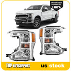 2X Headlight Assembly for Ford F250 F350 Super Duty (2020–2022) w/Bulbs