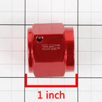 Red Anodized Aluminum AN8 1/2" Hex Head Female Flare End Cap/Nut Fitting