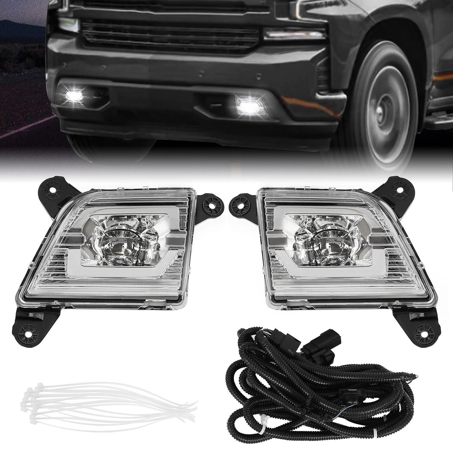 LED Fog Lights for Chevy Silverado 1500 2500HD 3500HD (2019–2022)