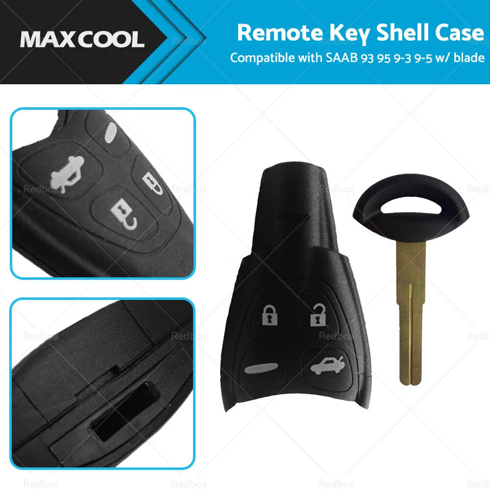 Set of 4 Button Remote Key Shell Case for Saab 93 95 9-3 9-5