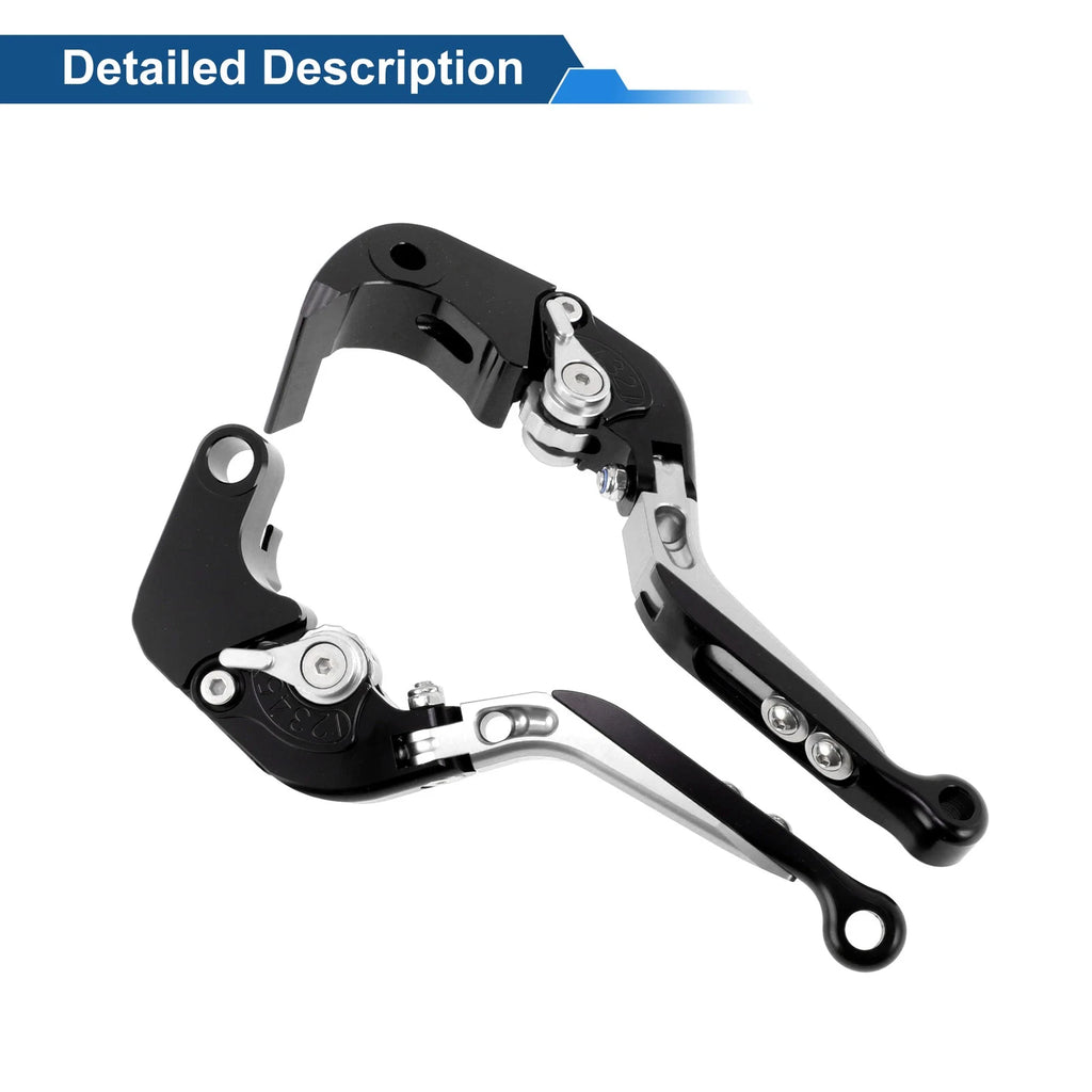 Brake Clutch Levers for Suzuki GSXR1000 (2009–2019) Black Head Silver Tone
