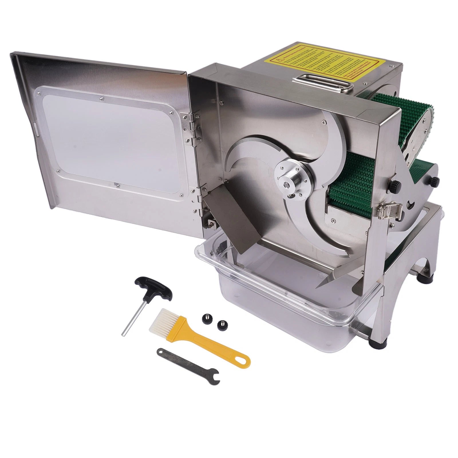 Commercial Electric Veg Fruit Slicer 200W Conveyor Belt 110V (1-35mm)