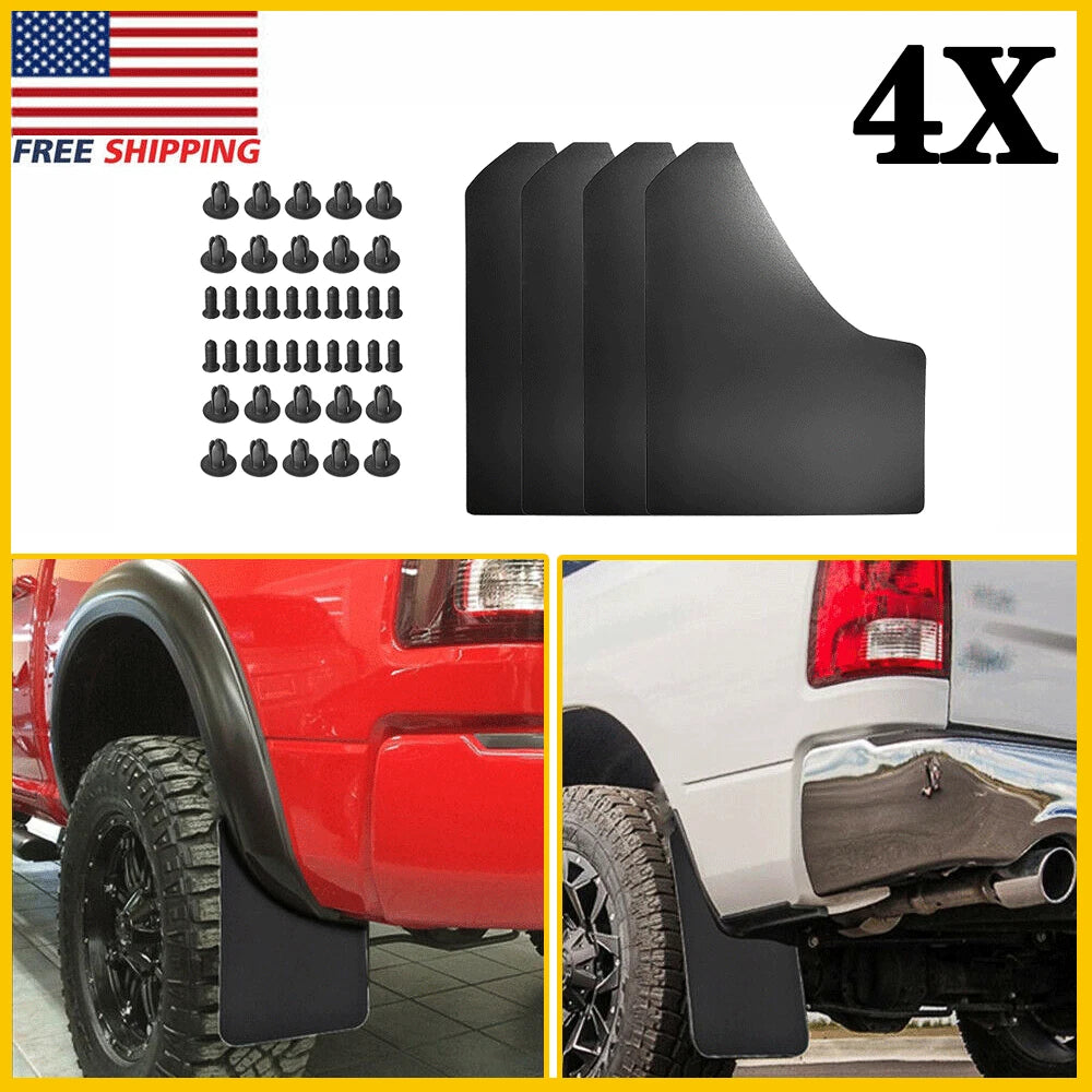 Set of 4 EVA Plastic Mud Flaps Splash Guards for Car Front & Rear Fender