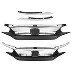 Front Upper Grille with Chrome Eyelid Molding for Honda Civic Sedan (2016–2018)