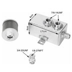 1L Aluminum Baffled Oil Catch Can for Universal Applications (2 Port)