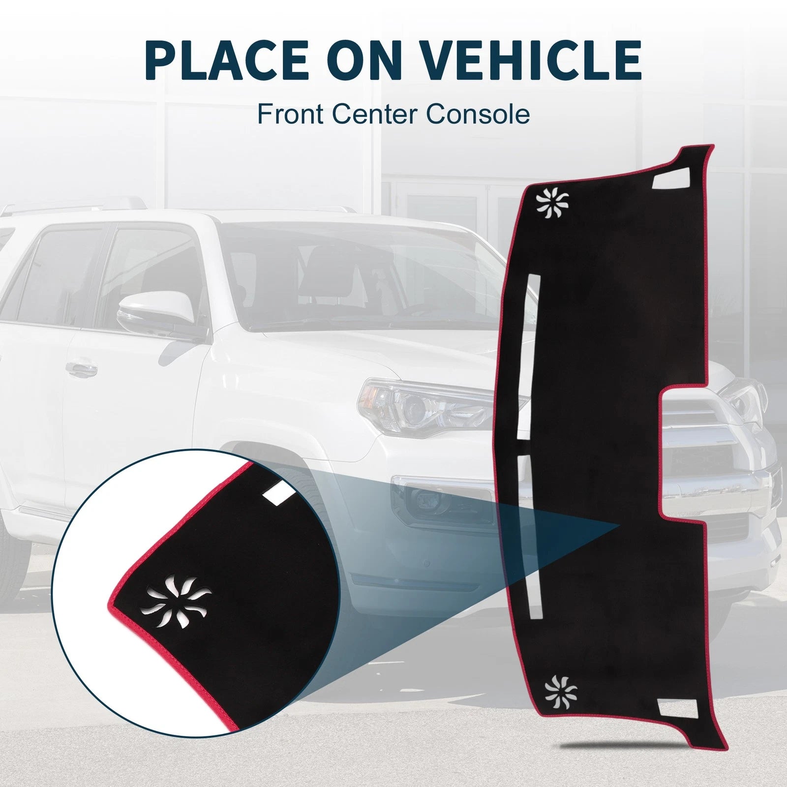 Dashboard Cover Mat for Nissan Moco MG33S (2012–2018) Black Red Set of 1