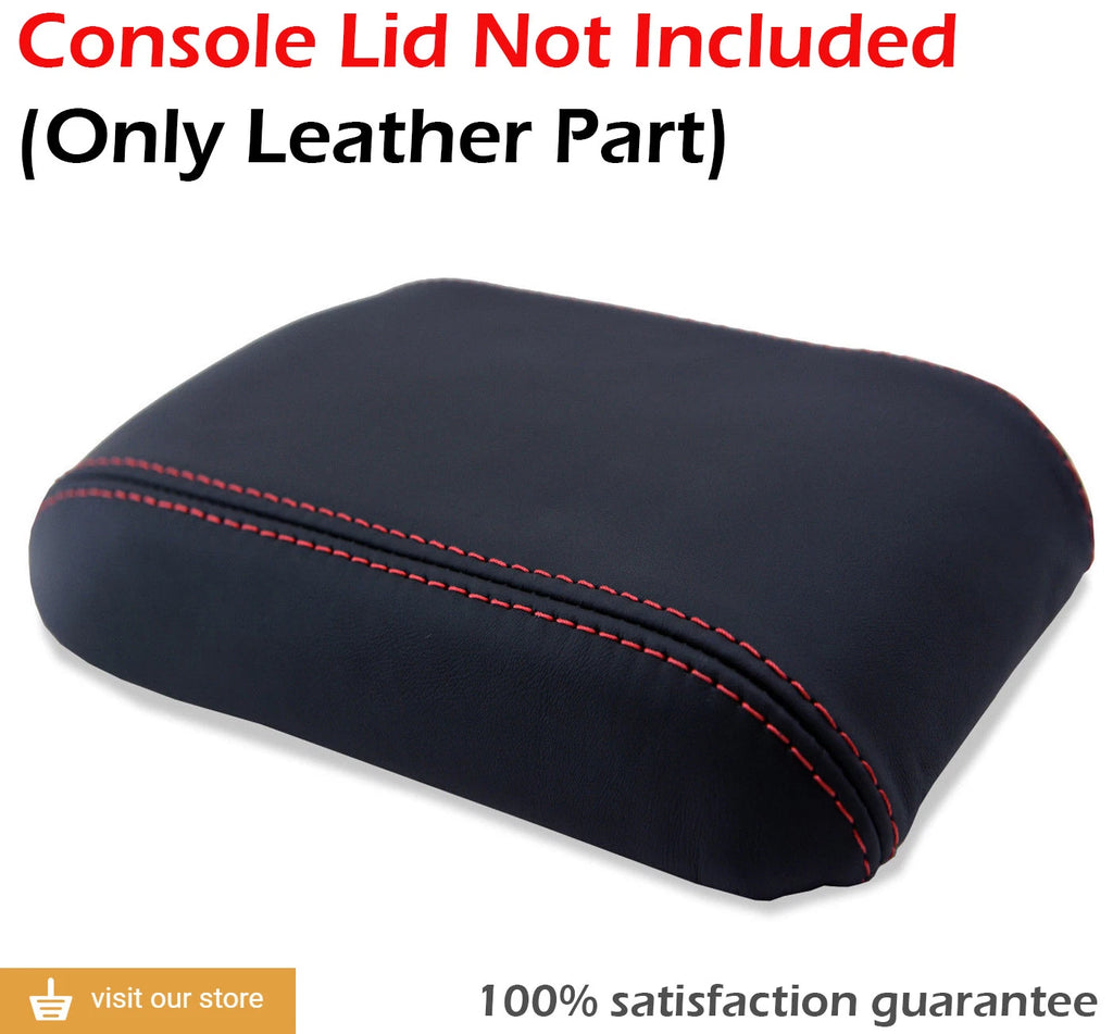 Leather Synthetic Console Armrest Cover for Honda Prelude (1997–2001) Red Stitch