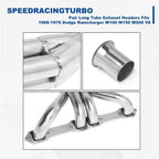 4-1 Long Tube Exhaust Manifold Headers for Dodge Plymouth 1968–1978 5.9-7.2 V8