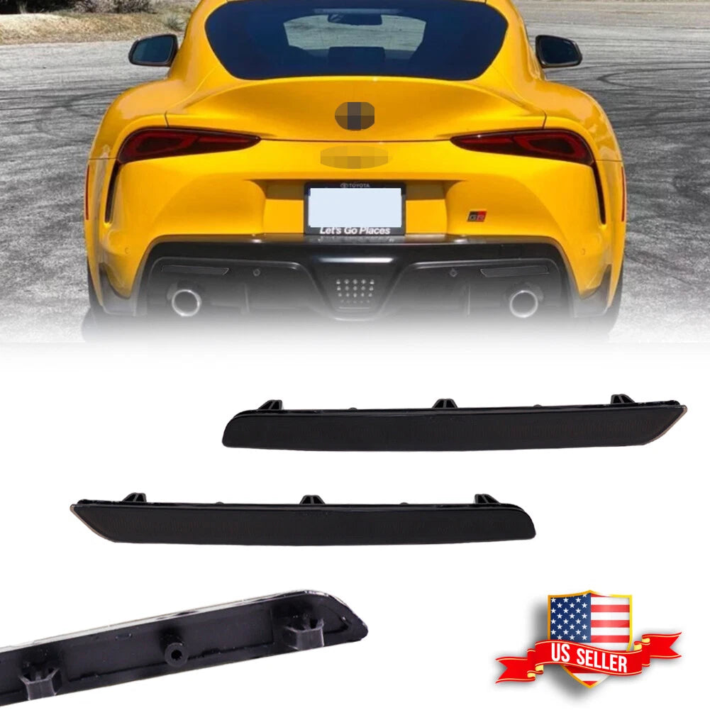 2X Smoked Lens Rear Bumper Reflector Lights for Toyota GR Supra (2020–2024)