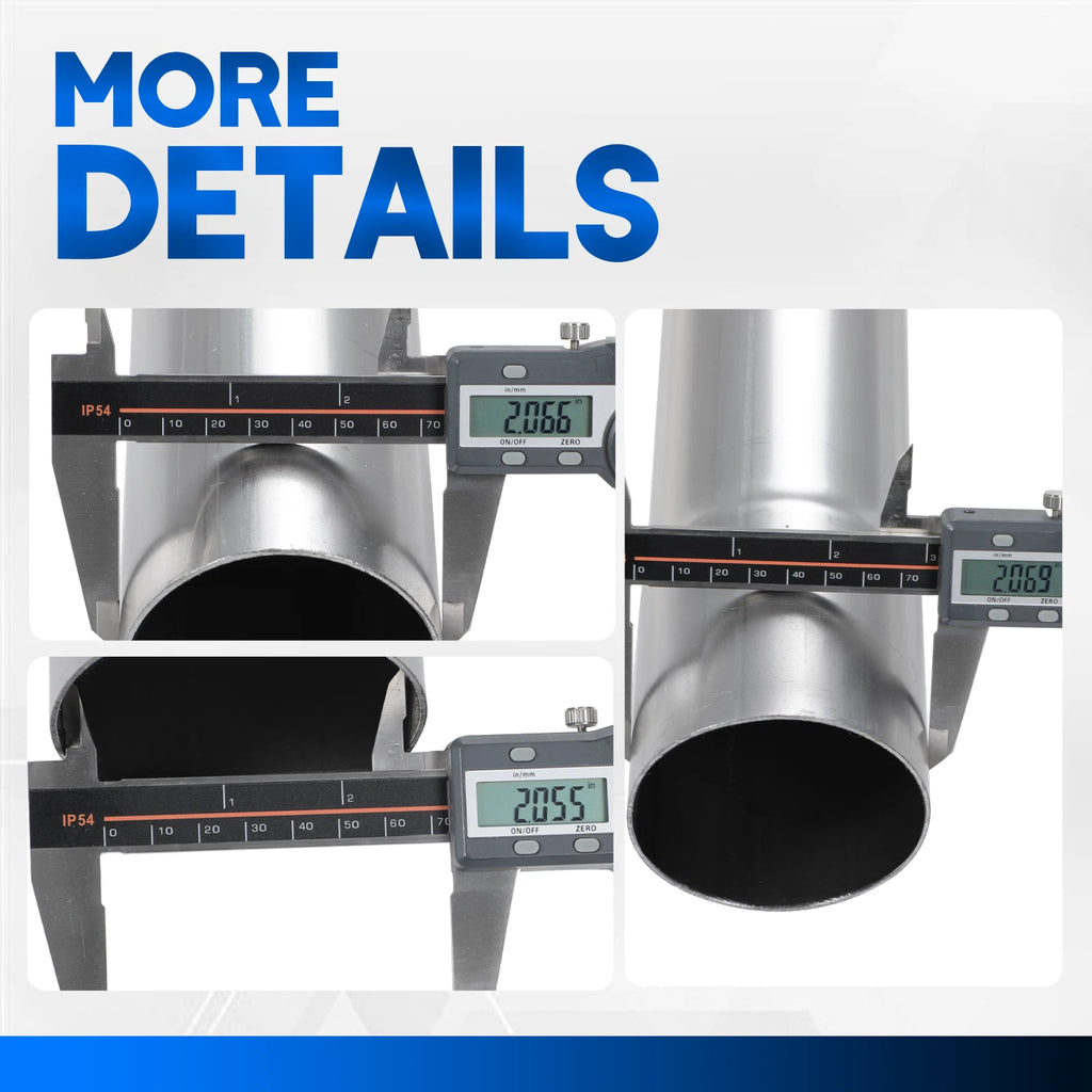 2" OD Mild Steel Exhaust System Pipe Universal (Custom DIY, 47" Length)