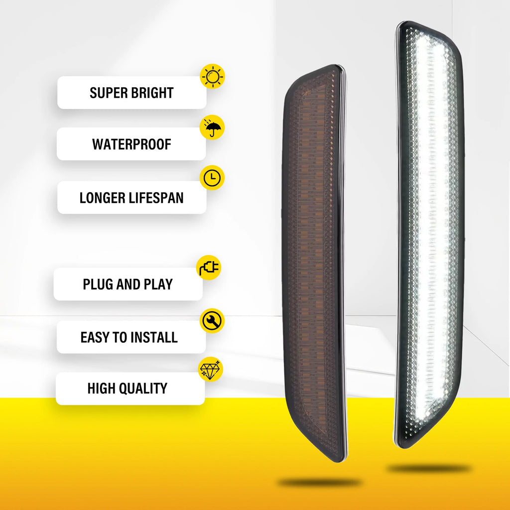 Set of 4 LED Side Marker Lights for Ford Mustang (2010–2014) Smoke