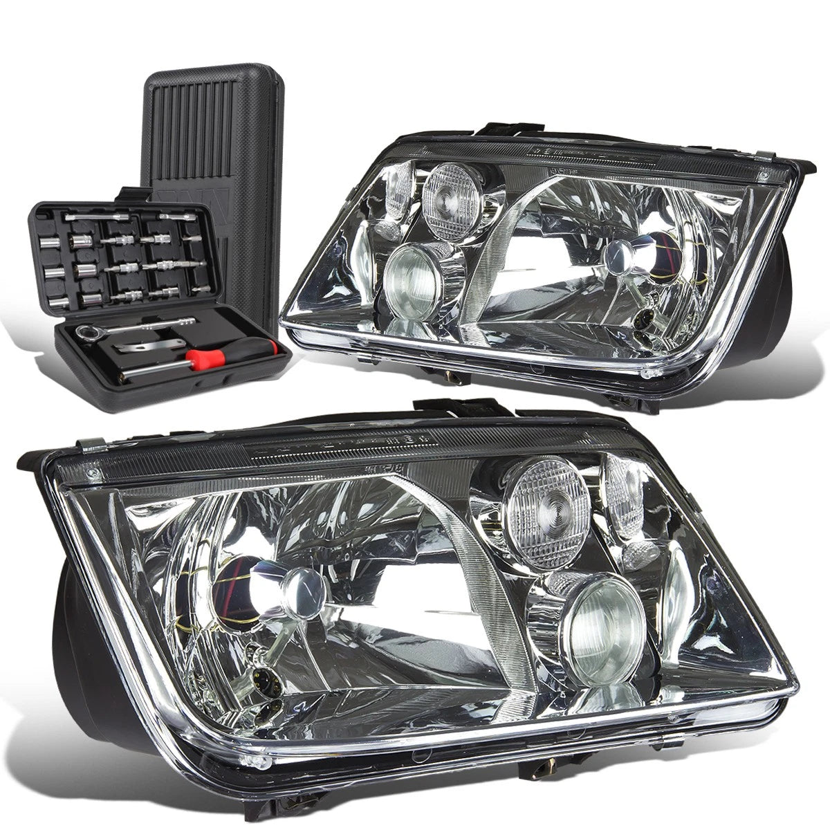 Crystal Headlight Set with Fog Lamps for Volkswagen Jetta Mk4 (1999–2005)