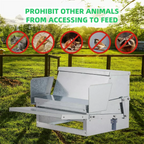Galvanized Steel Chicken Feeder with Weatherproof Lid for Poultry