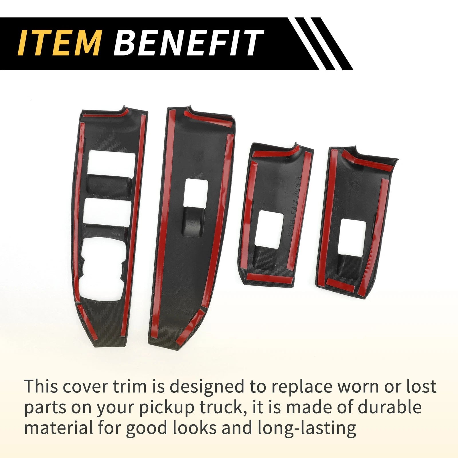 Set of 2 Carbon Fiber Pattern Front Door Window Switch Panels for Ford Maverick (2022–2024)