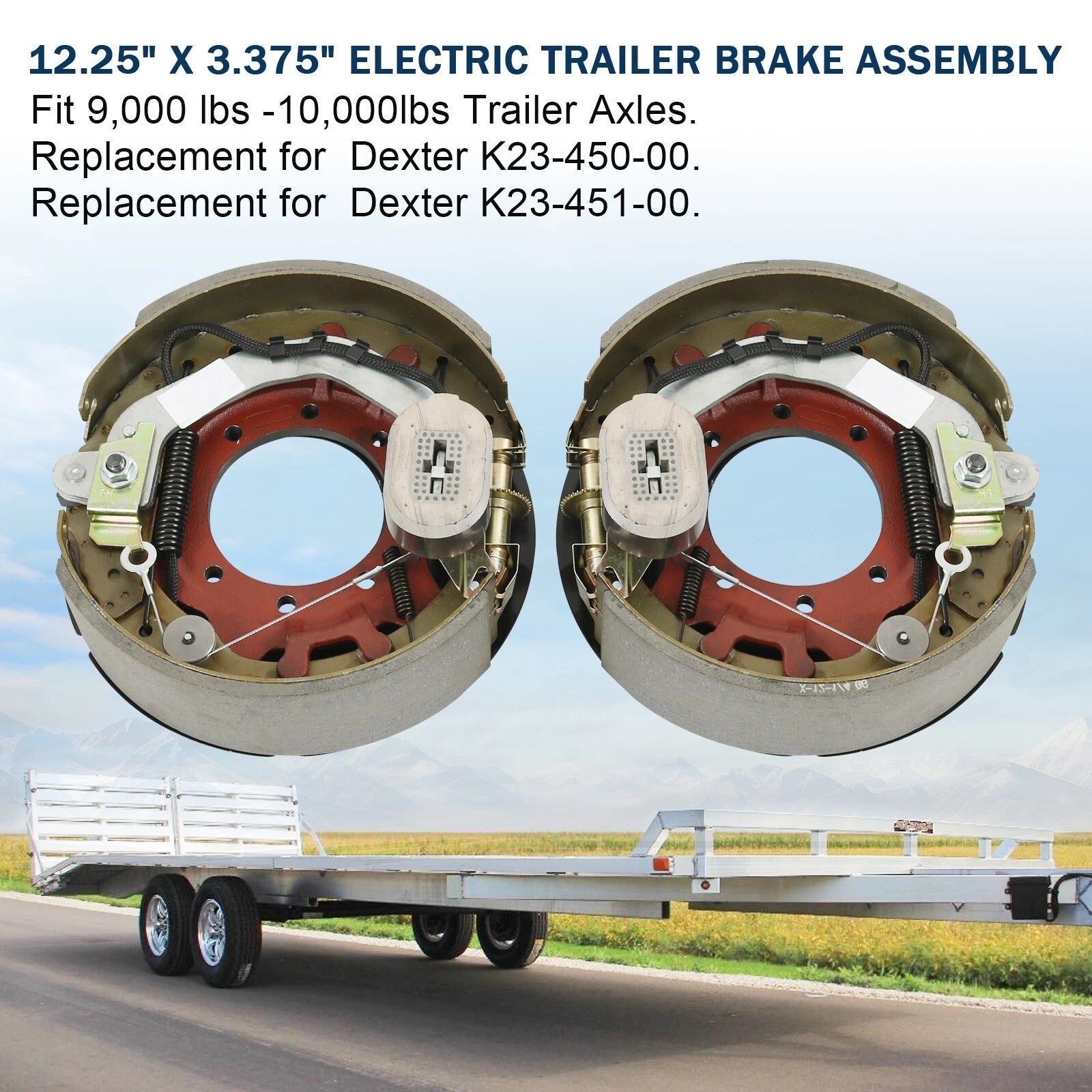 Pair of Electric Brake Backing Plates for Dexter Trailer (10K)