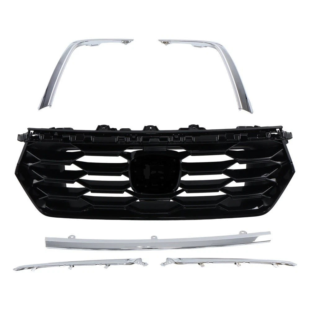 Glossy Black Grille with Chrome Trim for Honda Pilot (2023–2025)