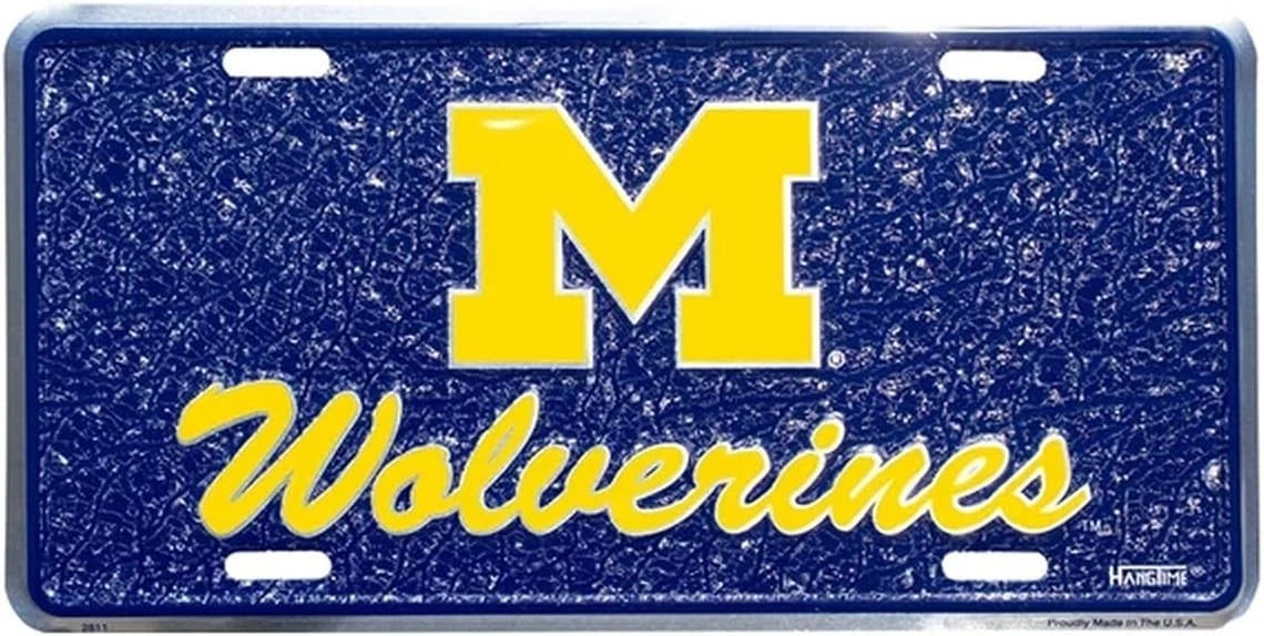 Mosaic License Plate for Michigan Wolverines (NCAA)