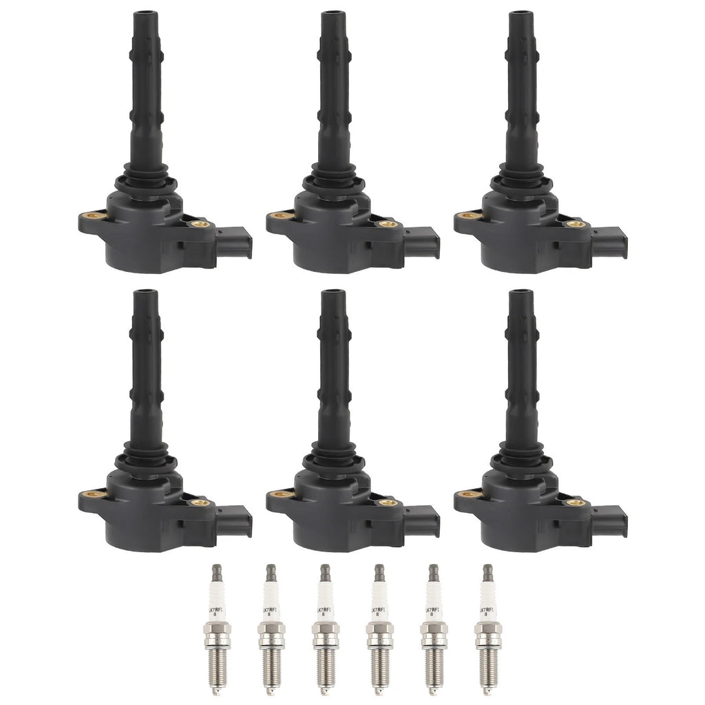 Set of 6 Ignition Coils & Spark Plugs for Mercedes-Benz SLK350 C230 C250 C280 C300