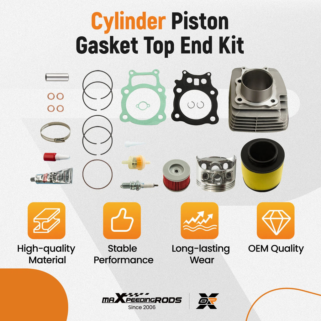 Cylinder Head Piston Rings Gaskets Kit for Honda Rancher 350 (2000–2006)