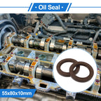 2X Oil Seal Rotary Shaft Seal FKM Rubber 55x80x10mm for Various Models 