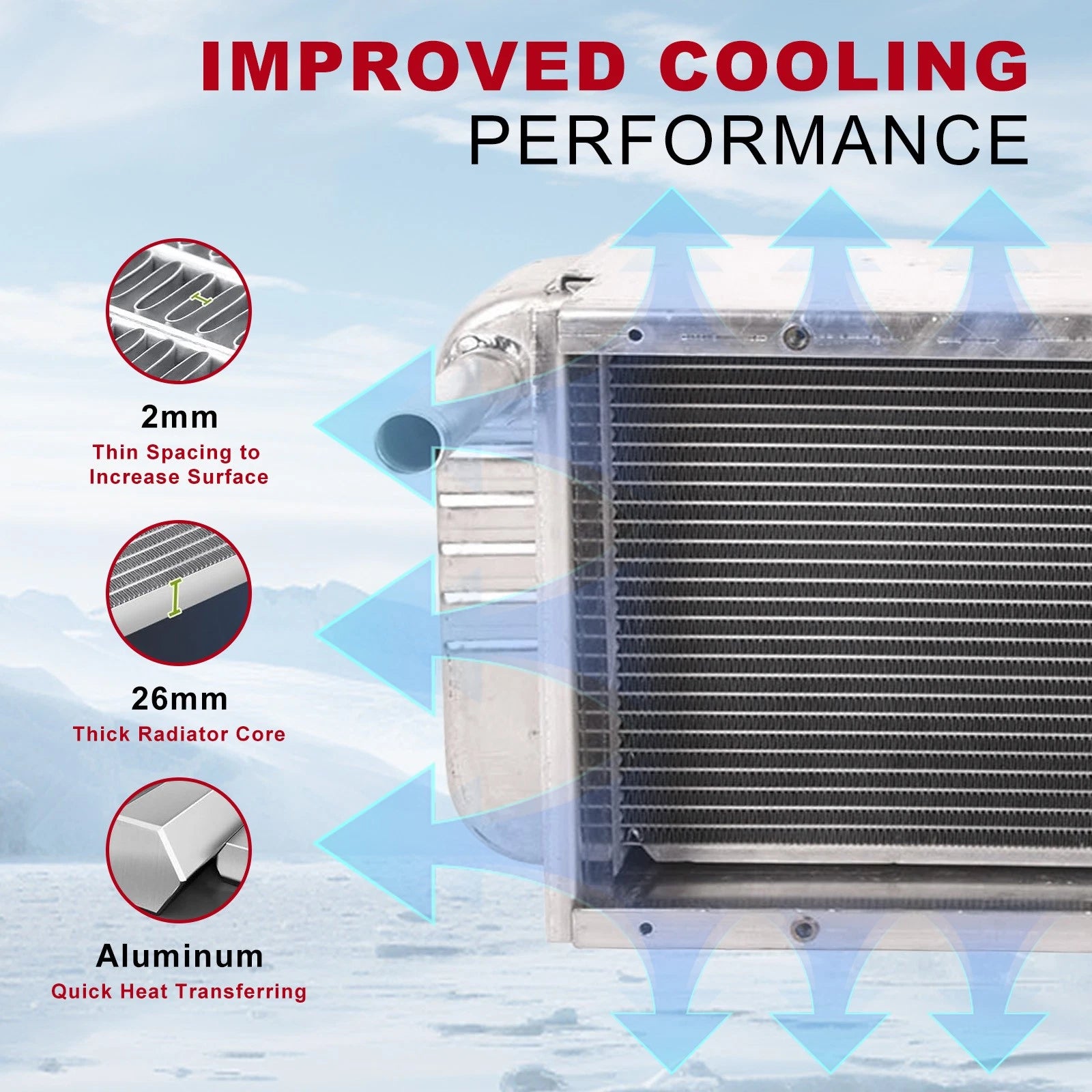 Aluminum Radiator for Bobcat Skid Steer Loaders (653-7753)
