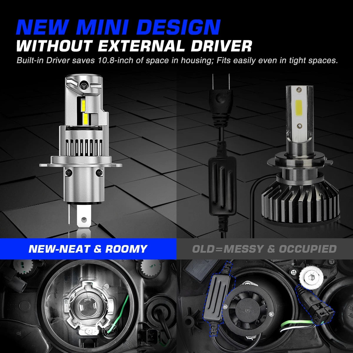 2X H4 9003 HB2 LED Headlight Bulbs for