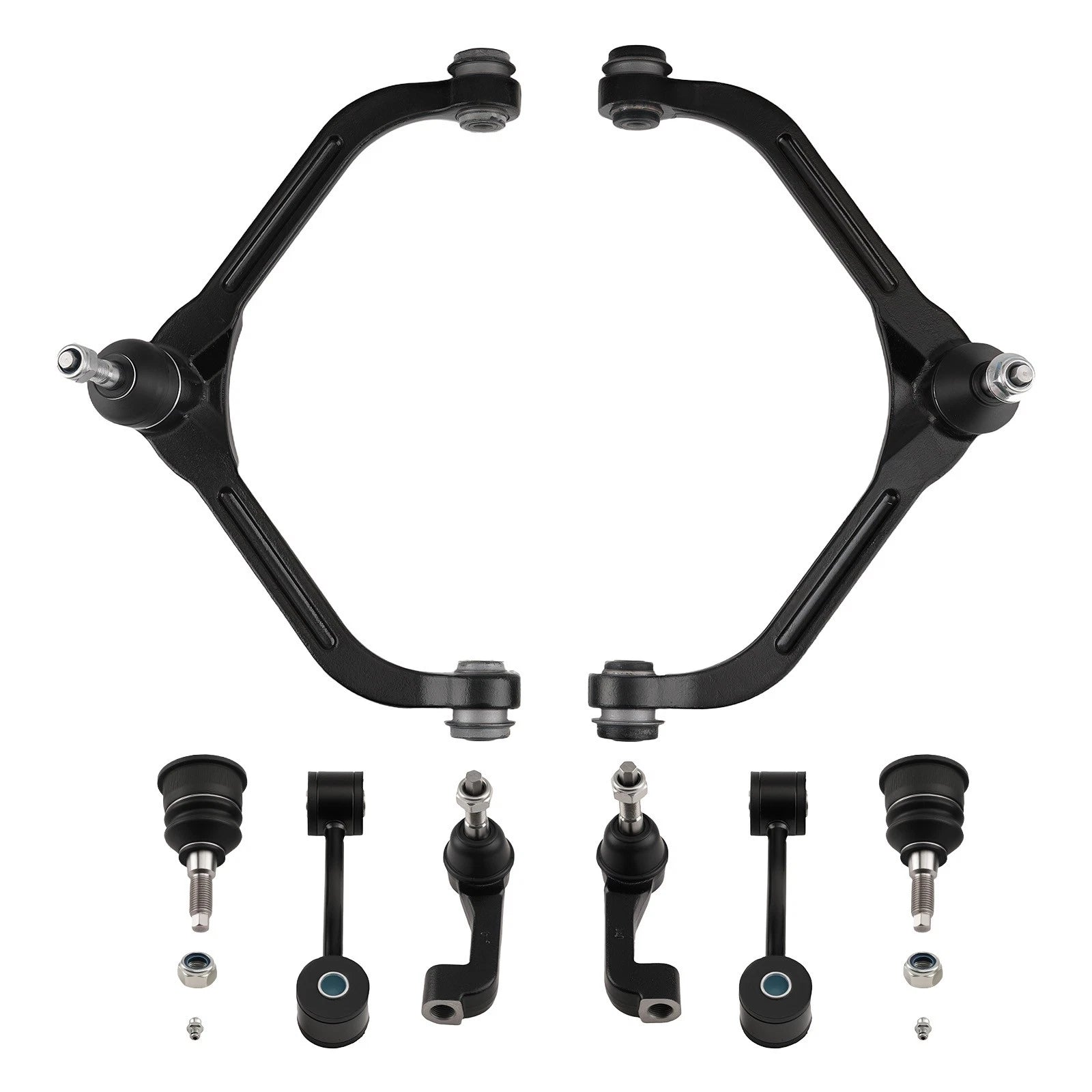Set of 8 Front Upper Control Arms Tie Rods for Jeep Liberty (2005-2007)
