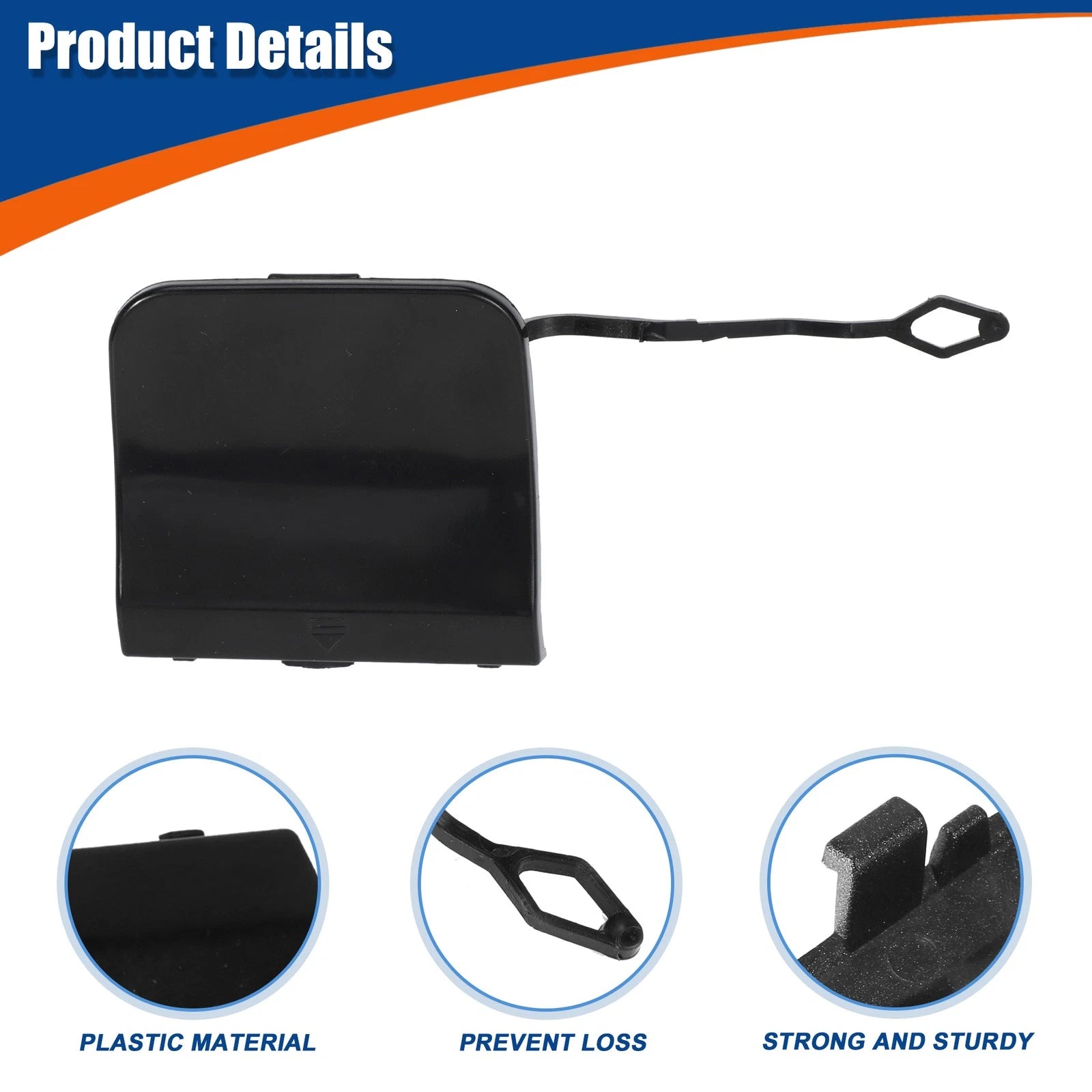 Tow Hook Cover for Mercedes-Benz C-Class (2015–2021) No.A2048855623 Black