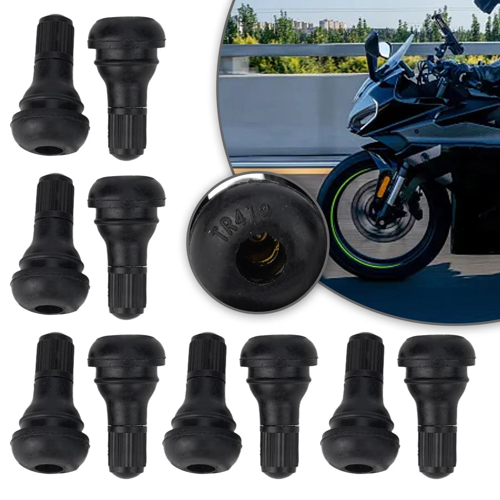 Pack of 10 TR412 Tubeless Tire Valve Stems for ATV Lawn Mower (Universal)