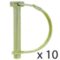 PTO Lock Pin 3/8" Diameter for Various Applications (Pack of 10)