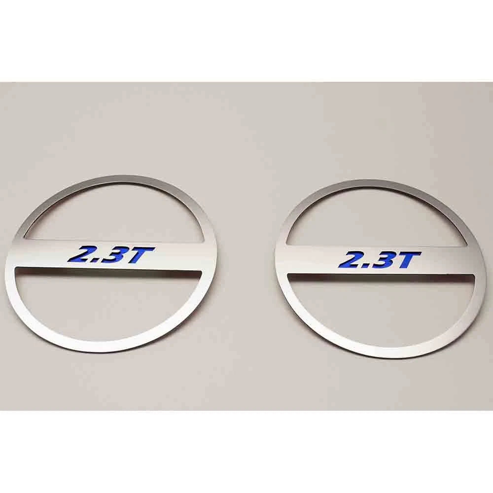 Polished Mid-Range Speaker Trim w/Purple CF Vinyl "2.3T" Inlay for 15-16 Mustang