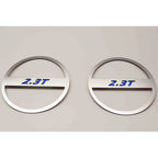 Polished Mid-Range Speaker Trim w/Purple CF Vinyl "2.3T" Inlay for 15-16 Mustang
