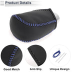 Gear Shift Knob Cover for Toyota Corolla (2009–2013) Black Blue Faux Leather